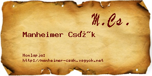 Manheimer Csák névjegykártya